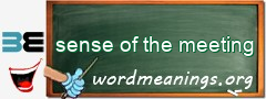 WordMeaning blackboard for sense of the meeting